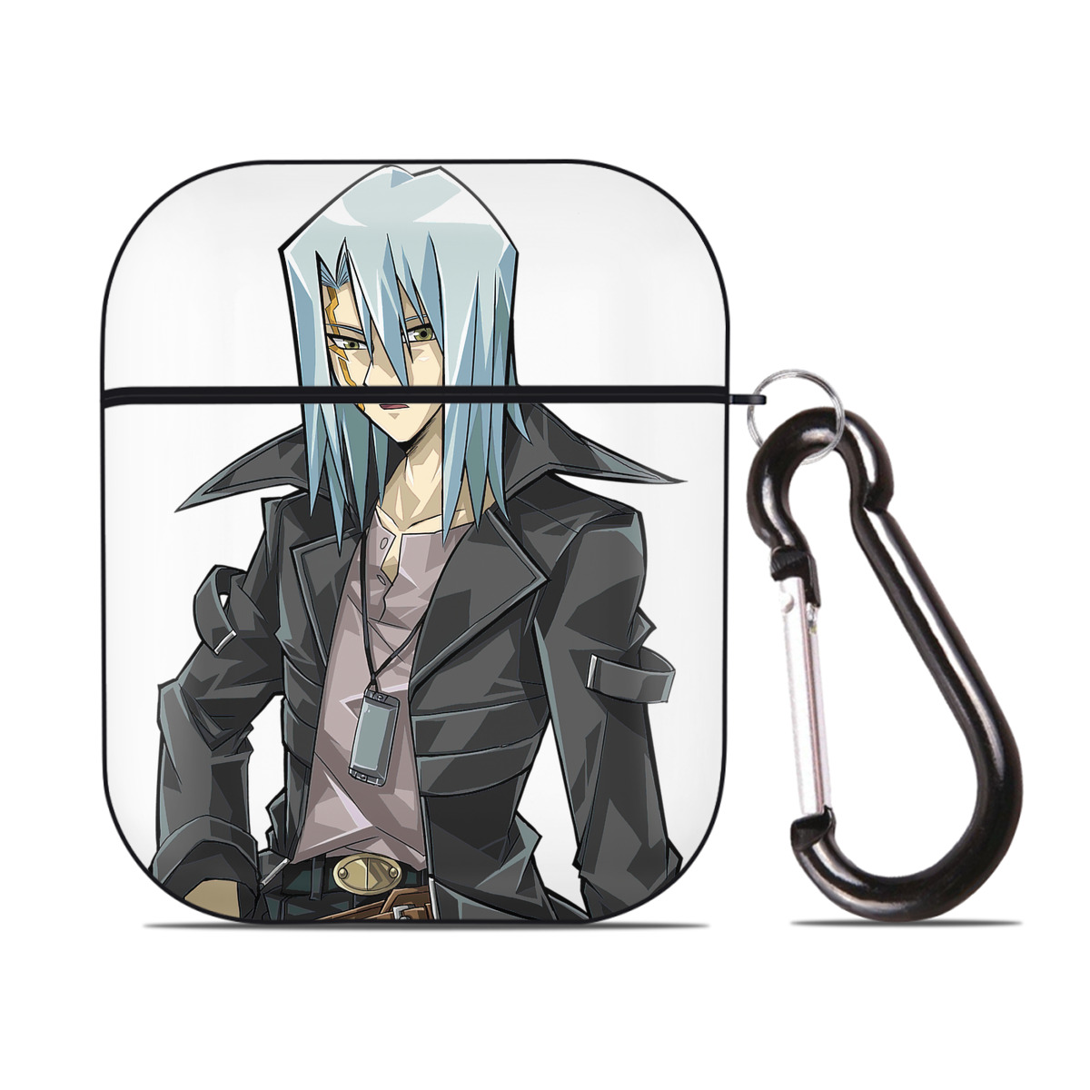 （画像用） 遊☆戯☆王 Yu-Gi-Oh! AirPods 第2世代保護ケース ハードシェル ブラック 耐衝撃・防指紋・カラビナ付き