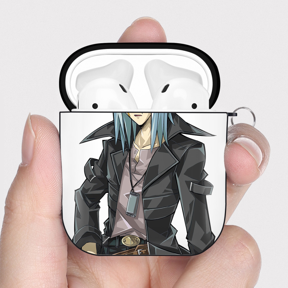 （画像用） 遊☆戯☆王 Yu-Gi-Oh! AirPods 第2世代保護ケース ハードシェル ブラック 耐衝撃・防指紋・カラビナ付き