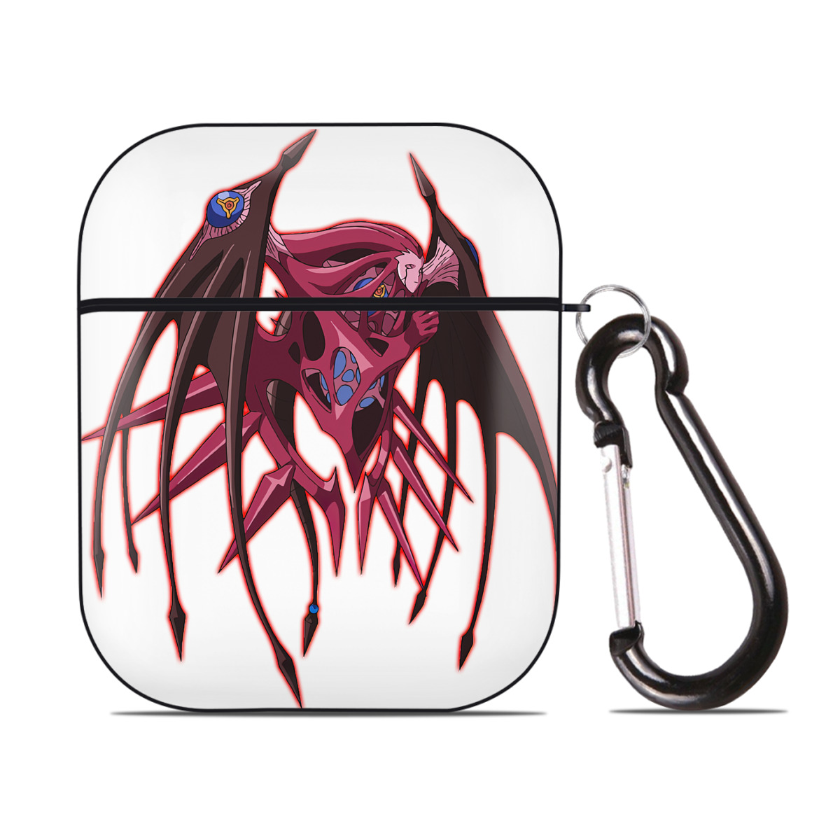 （画像用） 遊☆戯☆王 Yu-Gi-Oh! AirPods 第2世代保護ケース ハードシェル ブラック 耐衝撃・防指紋・カラビナ付き