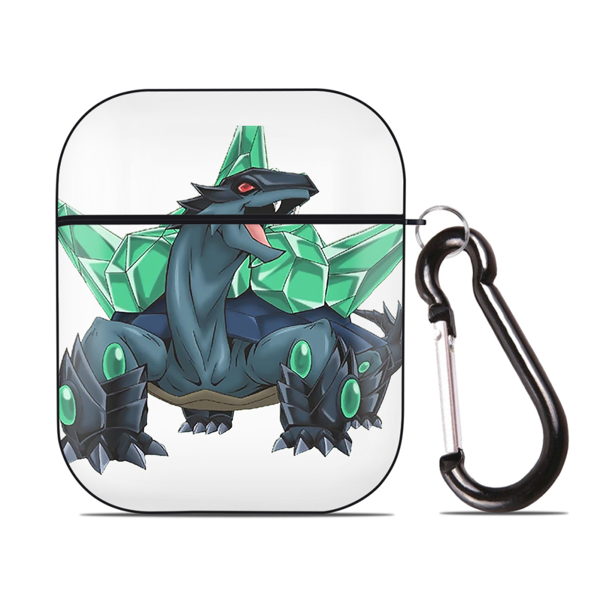 （画像用） 遊☆戯☆王 Yu-Gi-Oh! AirPods 第2世代保護ケース ハードシェル ブラック 耐衝撃・防指紋・カラビナ付き