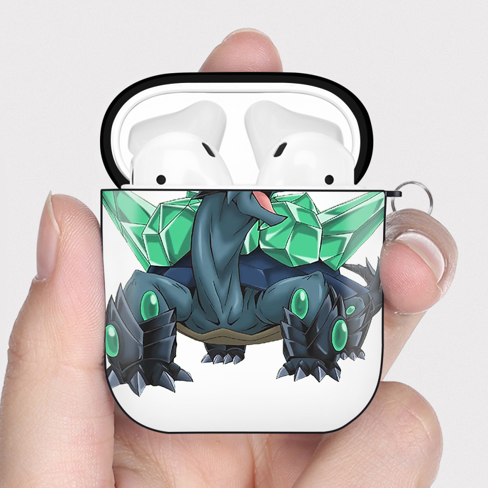 （画像用） 遊☆戯☆王 Yu-Gi-Oh! AirPods 第2世代保護ケース ハードシェル ブラック 耐衝撃・防指紋・カラビナ付き