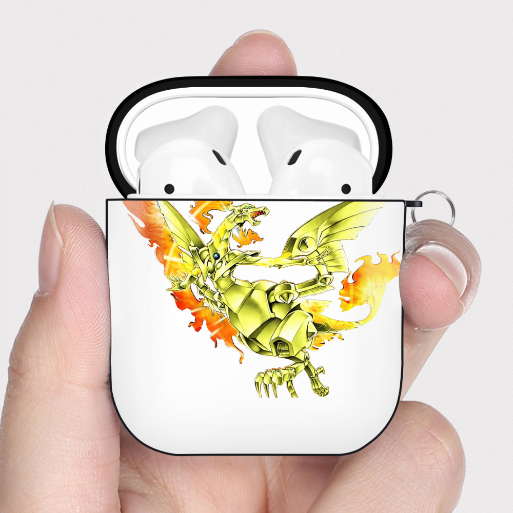 （画像用） 遊☆戯☆王 Yu-Gi-Oh! AirPods 第2世代保護ケース ハードシェル ブラック 耐衝撃・防指紋・カラビナ付き