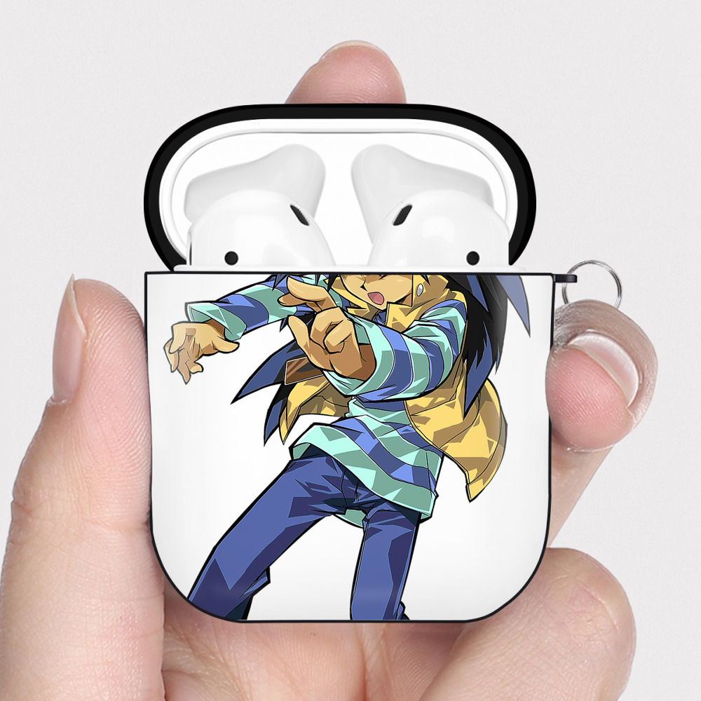 （画像用） 遊☆戯☆王 Yu-Gi-Oh! AirPods 第2世代保護ケース ハードシェル ブラック 耐衝撃・防指紋・カラビナ付き