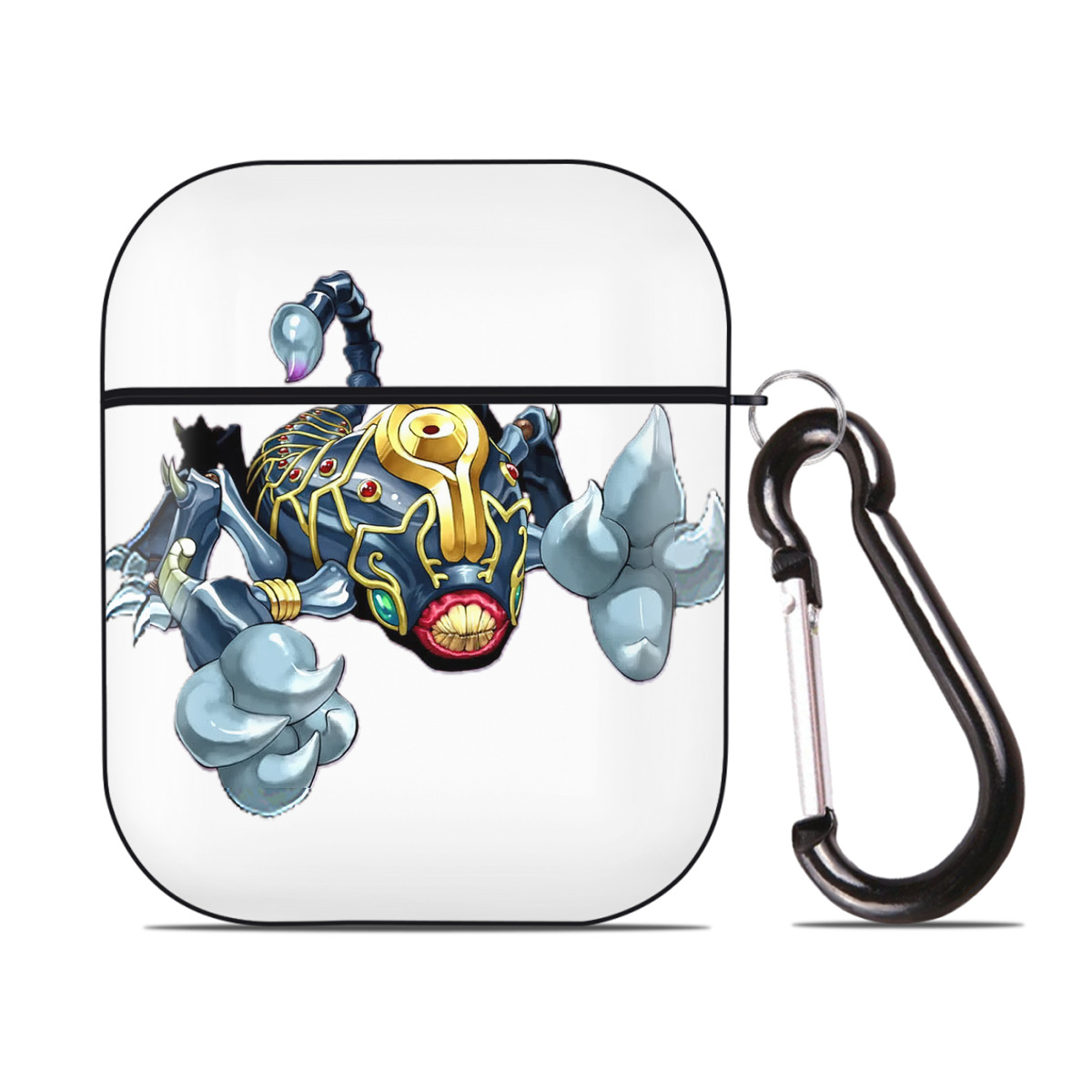 （画像用） 遊☆戯☆王 Yu-Gi-Oh! AirPods 第2世代保護ケース ハードシェル ブラック 耐衝撃・防指紋・カラビナ付き