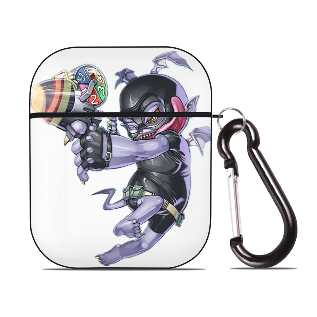 （画像用） 遊☆戯☆王 Yu-Gi-Oh! AirPods 第2世代保護ケース ハードシェル ブラック 耐衝撃・防指紋・カラビナ付き