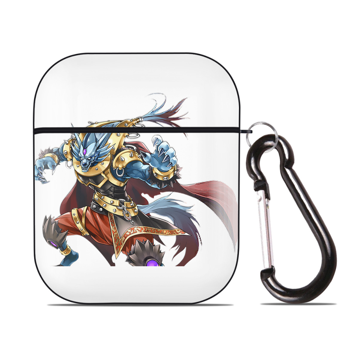 （画像用） 遊☆戯☆王 Yu-Gi-Oh! AirPods 第2世代保護ケース ハードシェル ブラック 耐衝撃・防指紋・カラビナ付き