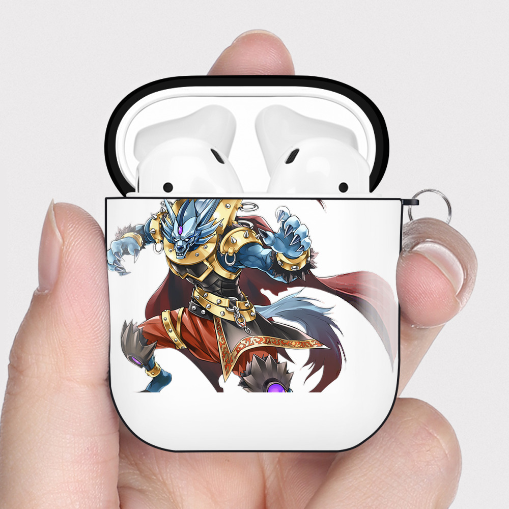 （画像用） 遊☆戯☆王 Yu-Gi-Oh! AirPods 第2世代保護ケース ハードシェル ブラック 耐衝撃・防指紋・カラビナ付き