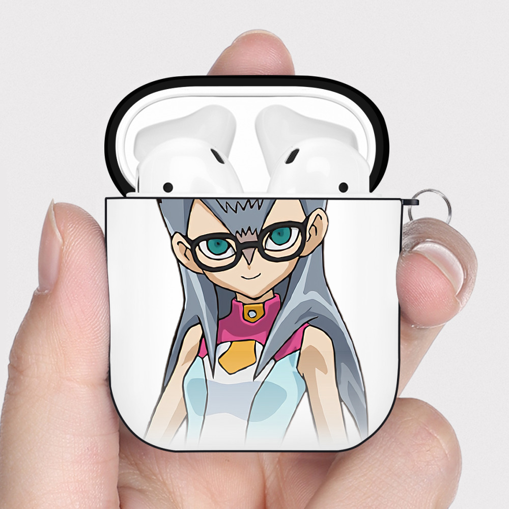 （画像用） 遊☆戯☆王 Yu-Gi-Oh! AirPods 第2世代保護ケース ハードシェル ブラック 耐衝撃・防指紋・カラビナ付き