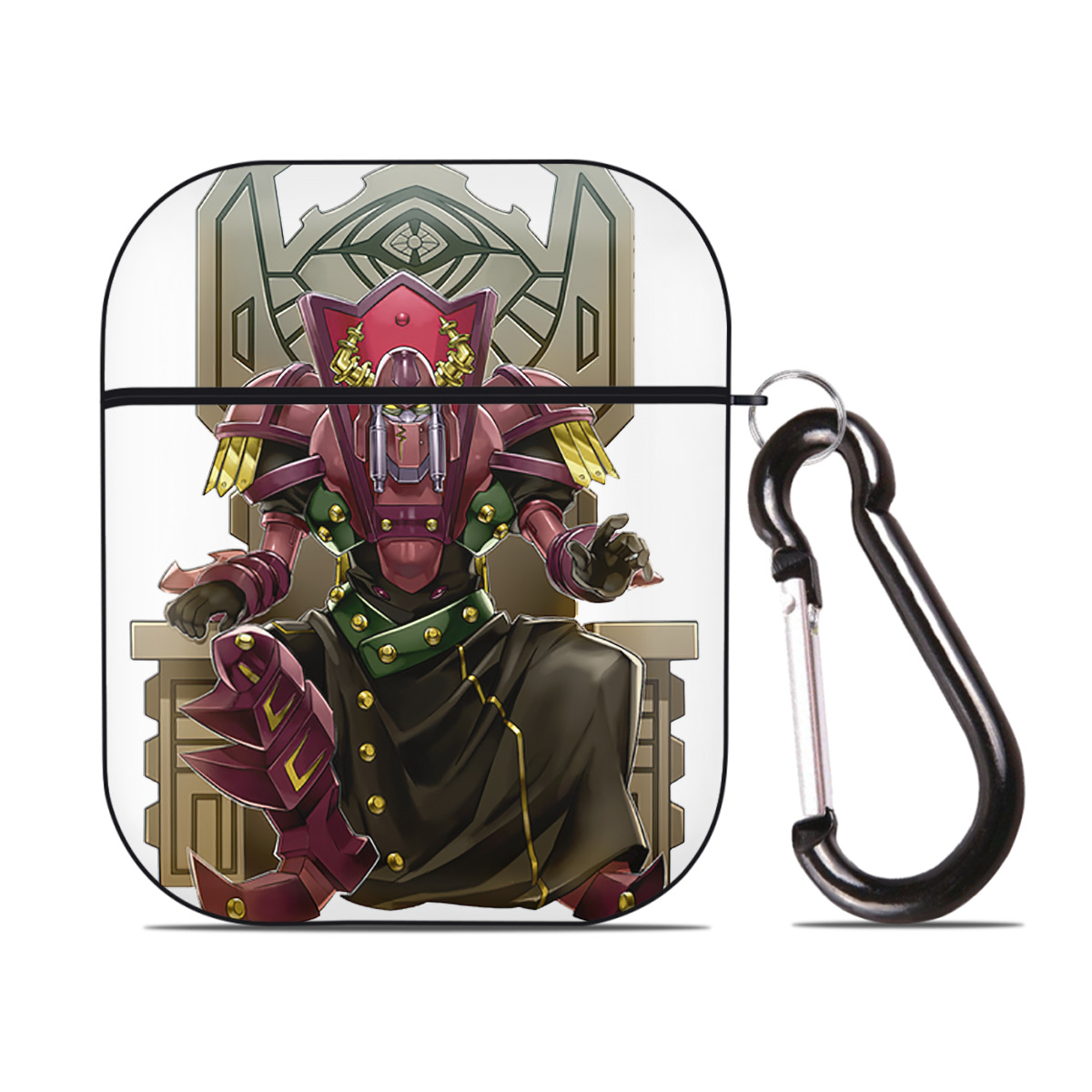 （画像用） 遊☆戯☆王 Yu-Gi-Oh! AirPods 第2世代保護ケース ハードシェル ブラック 耐衝撃・防指紋・カラビナ付き