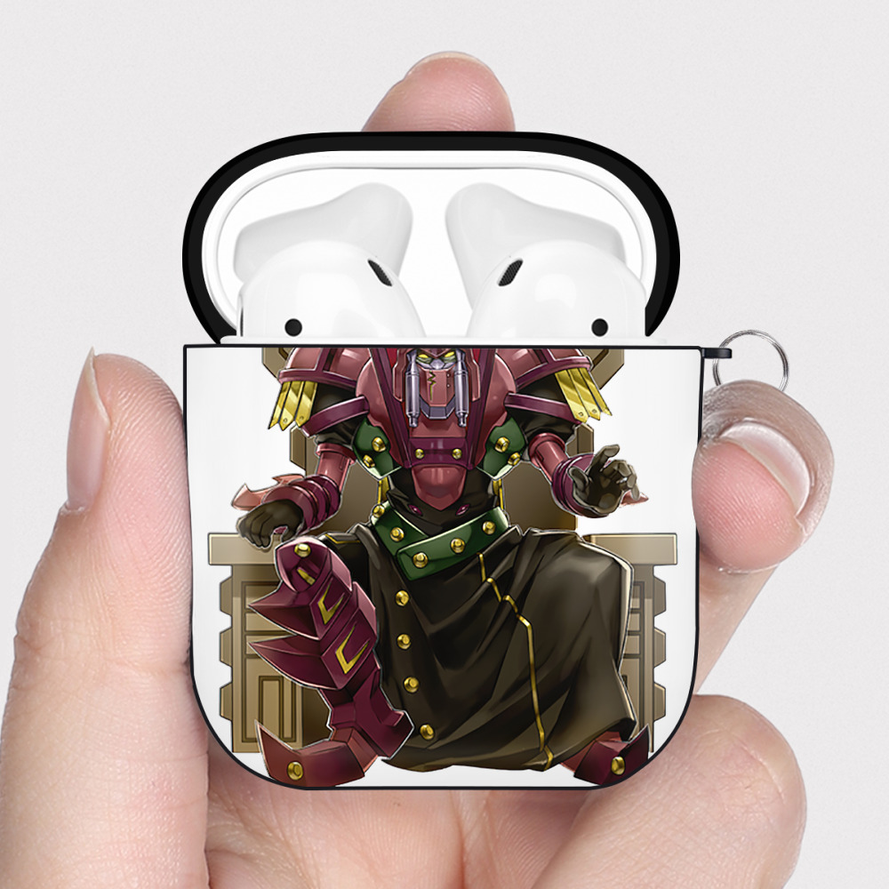 （画像用） 遊☆戯☆王 Yu-Gi-Oh! AirPods 第2世代保護ケース ハードシェル ブラック 耐衝撃・防指紋・カラビナ付き