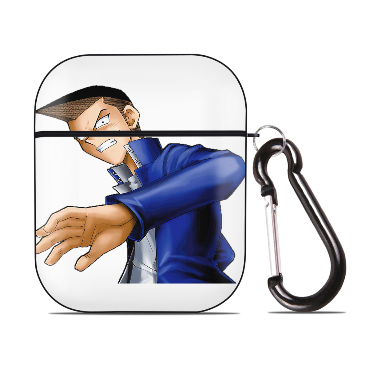 （画像用） 遊☆戯☆王 Yu-Gi-Oh! AirPods 第2世代保護ケース ハードシェル ブラック 耐衝撃・防指紋・カラビナ付き