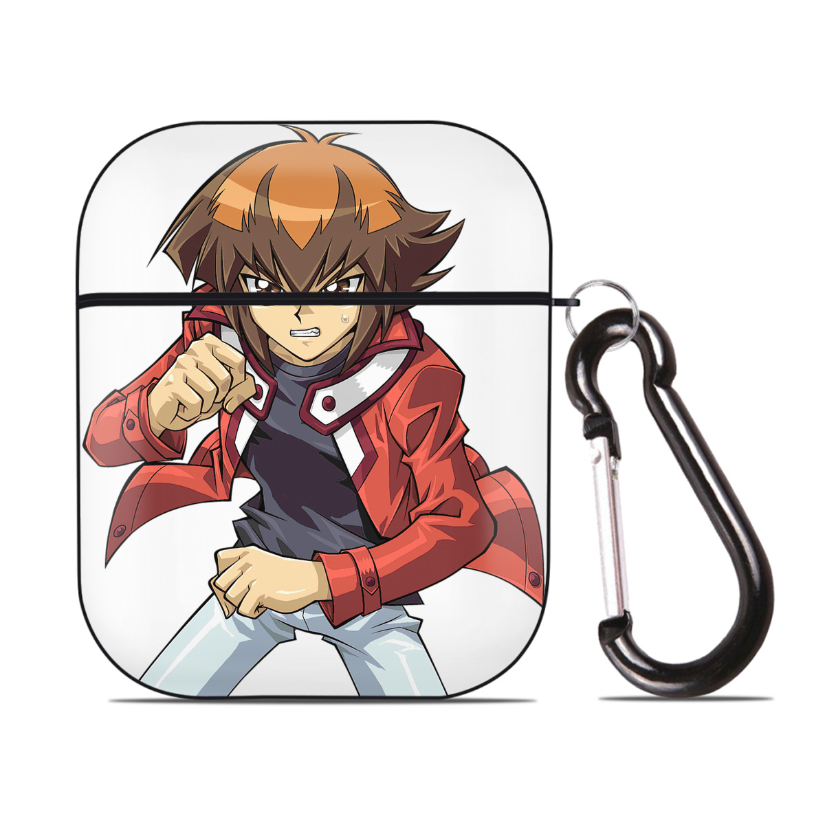 （画像用） 遊☆戯☆王 Yu-Gi-Oh! AirPods 第2世代保護ケース ハードシェル ブラック 耐衝撃・防指紋・カラビナ付き