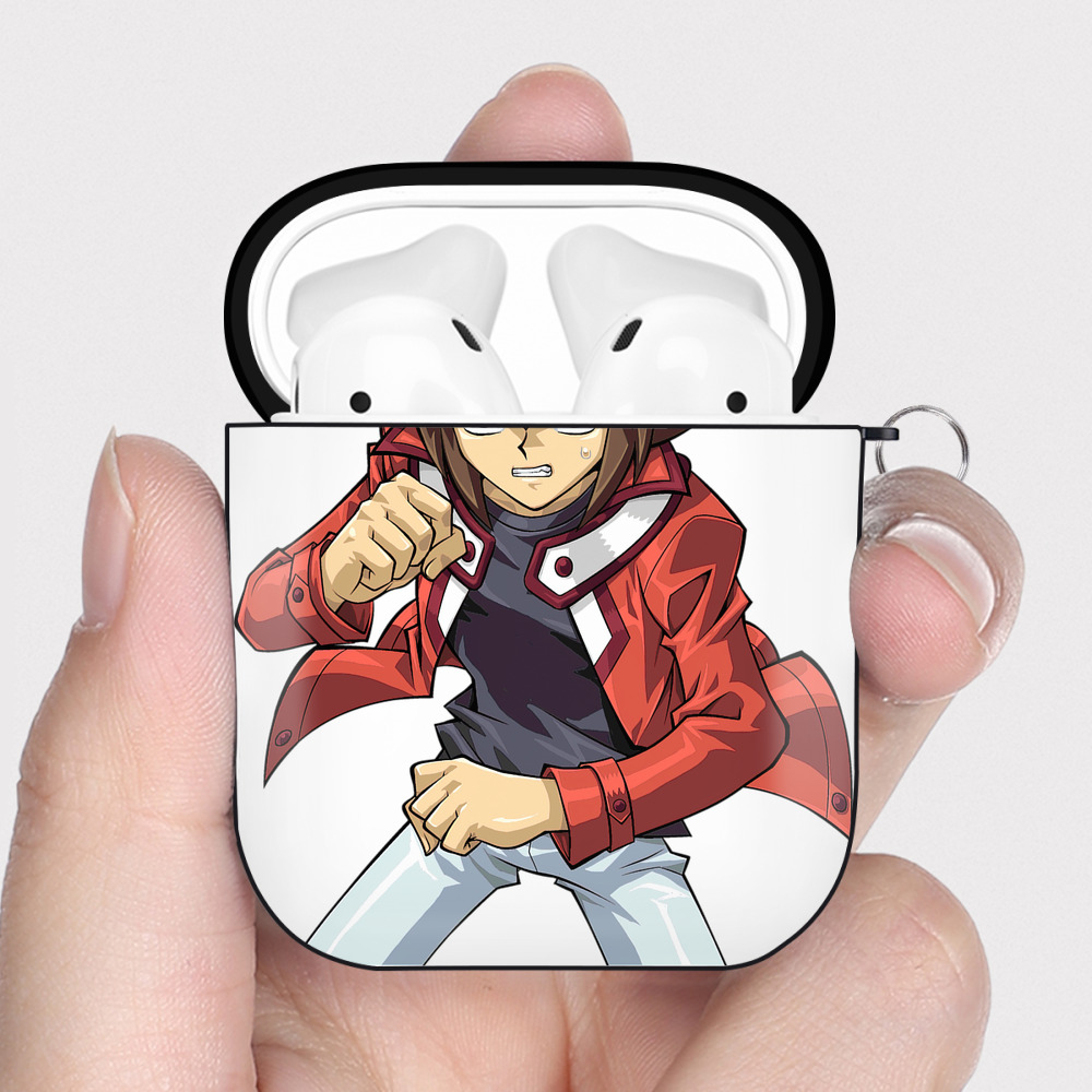 （画像用） 遊☆戯☆王 Yu-Gi-Oh! AirPods 第2世代保護ケース ハードシェル ブラック 耐衝撃・防指紋・カラビナ付き