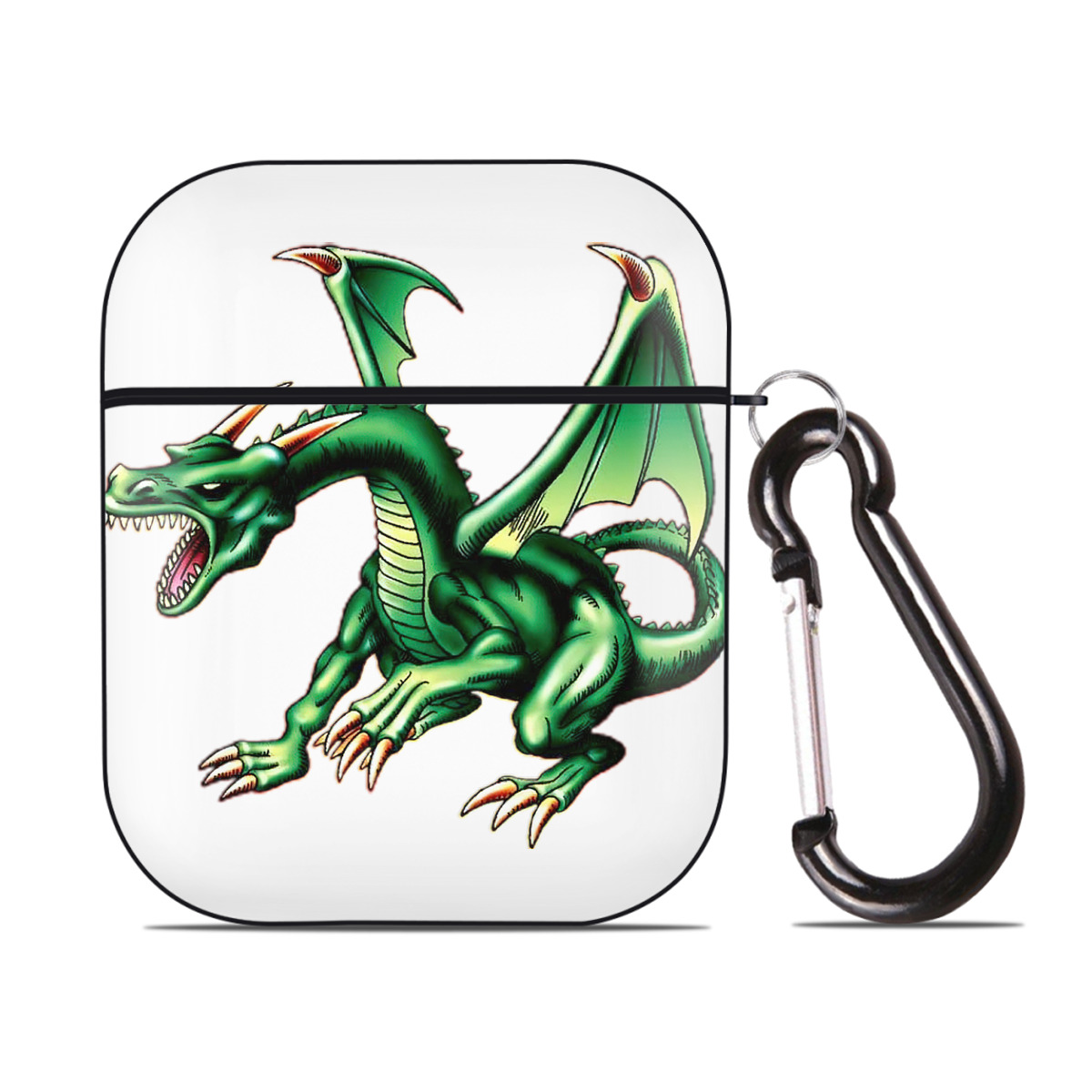 （画像用） 遊☆戯☆王 Yu-Gi-Oh! AirPods 第2世代保護ケース ハードシェル ブラック 耐衝撃・防指紋・カラビナ付き
