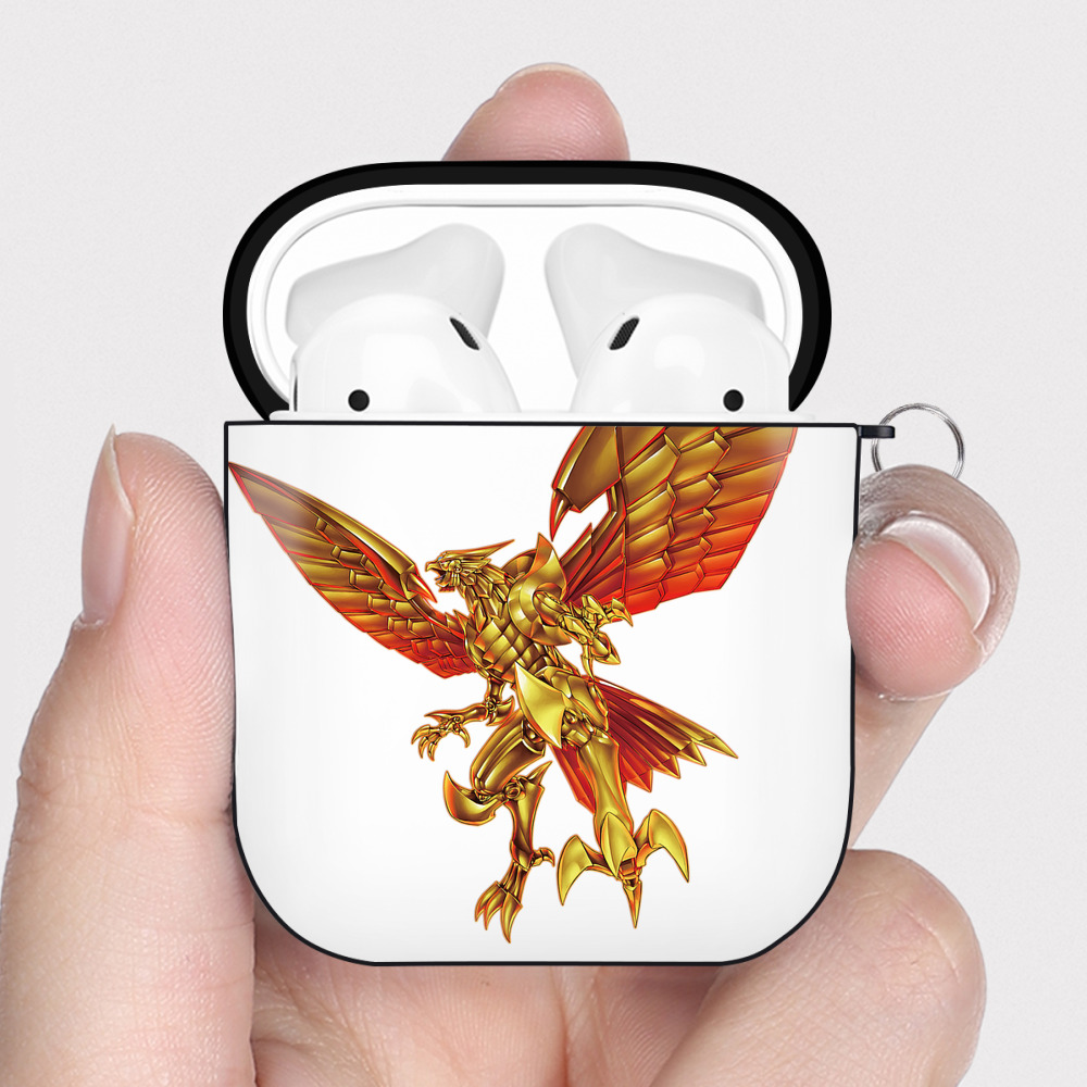（画像用） 遊☆戯☆王 Yu-Gi-Oh! AirPods 第2世代保護ケース ハードシェル ブラック 耐衝撃・防指紋・カラビナ付き