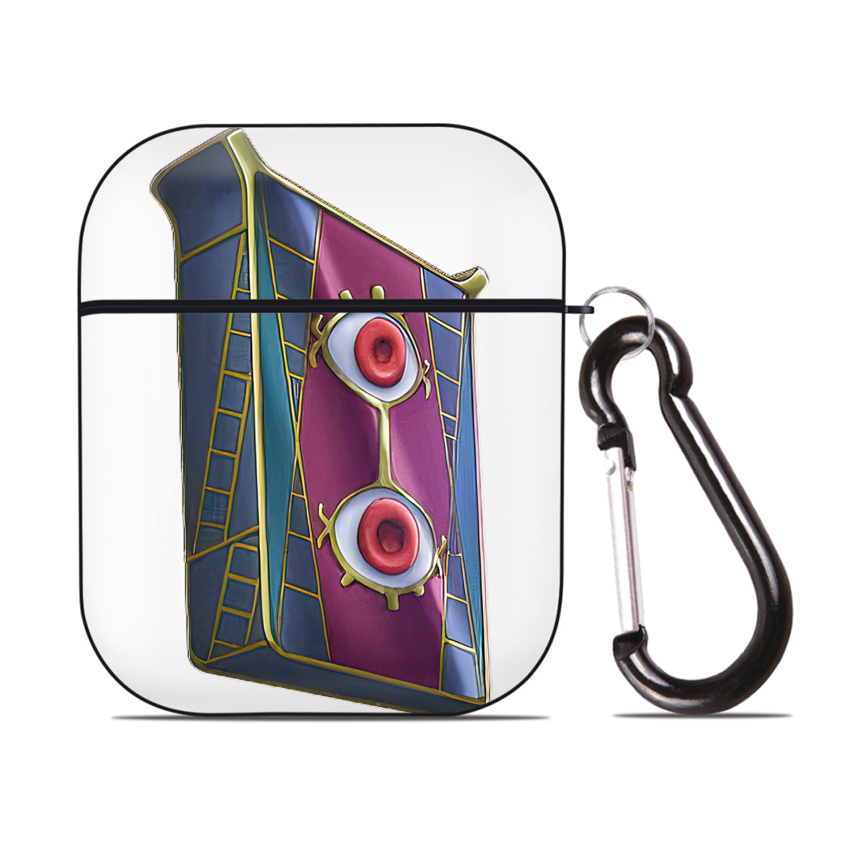 （画像用） 遊☆戯☆王 Yu-Gi-Oh! AirPods 第2世代保護ケース ハードシェル ブラック 耐衝撃・防指紋・カラビナ付き