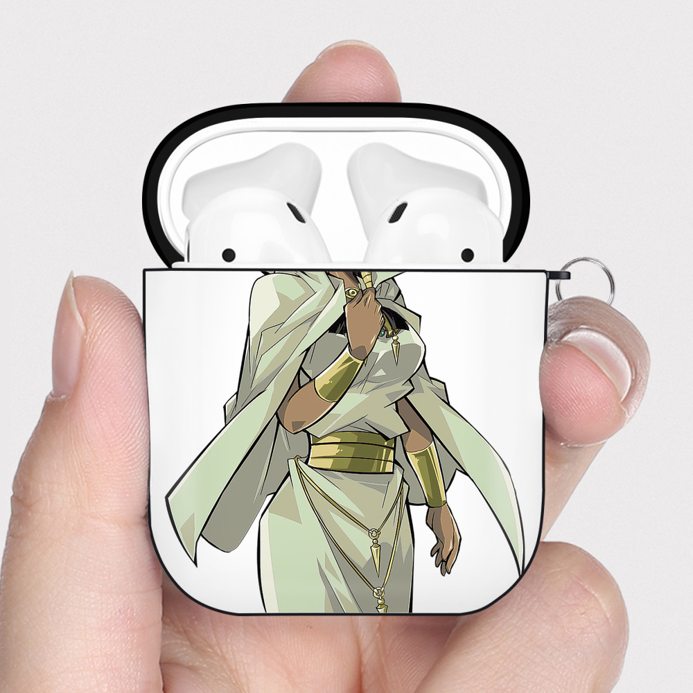 （画像用） 遊☆戯☆王 Yu-Gi-Oh! AirPods 第2世代保護ケース ハードシェル ブラック 耐衝撃・防指紋・カラビナ付き