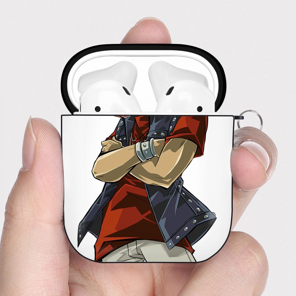 （画像用） 遊☆戯☆王 Yu-Gi-Oh! AirPods 第2世代保護ケース ハードシェル ブラック 耐衝撃・防指紋・カラビナ付き