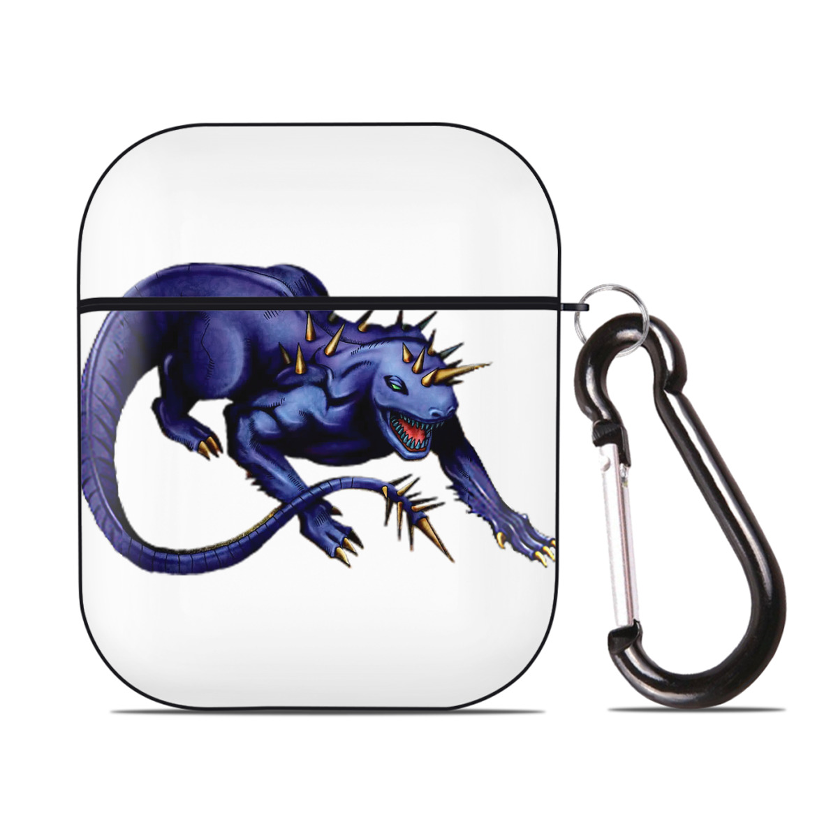（画像用） 遊☆戯☆王 Yu-Gi-Oh! AirPods 第2世代保護ケース ハードシェル ブラック 耐衝撃・防指紋・カラビナ付き