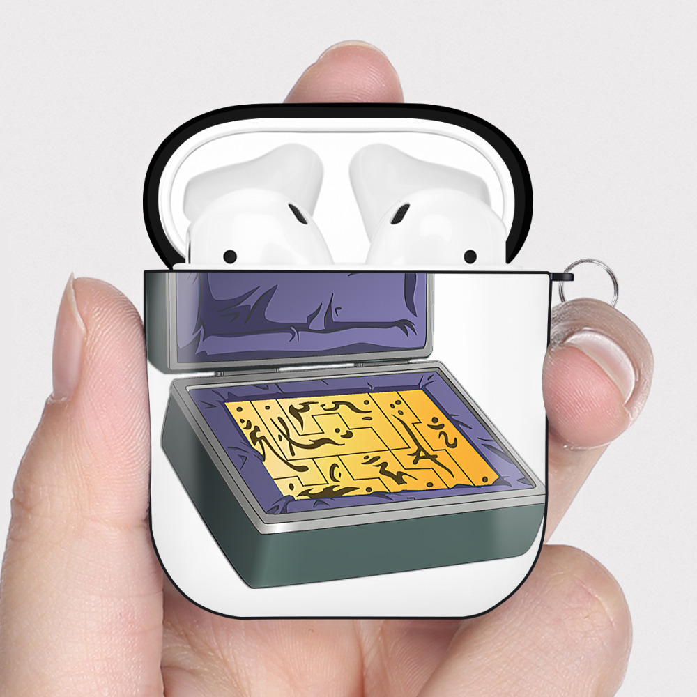 （画像用） 遊☆戯☆王 Yu-Gi-Oh! AirPods 第2世代保護ケース ハードシェル ブラック 耐衝撃・防指紋・カラビナ付き