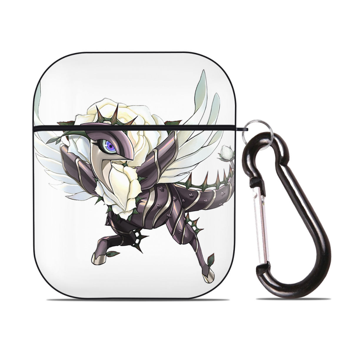 （画像用） 遊☆戯☆王 Yu-Gi-Oh! AirPods 第2世代保護ケース ハードシェル ブラック 耐衝撃・防指紋・カラビナ付き