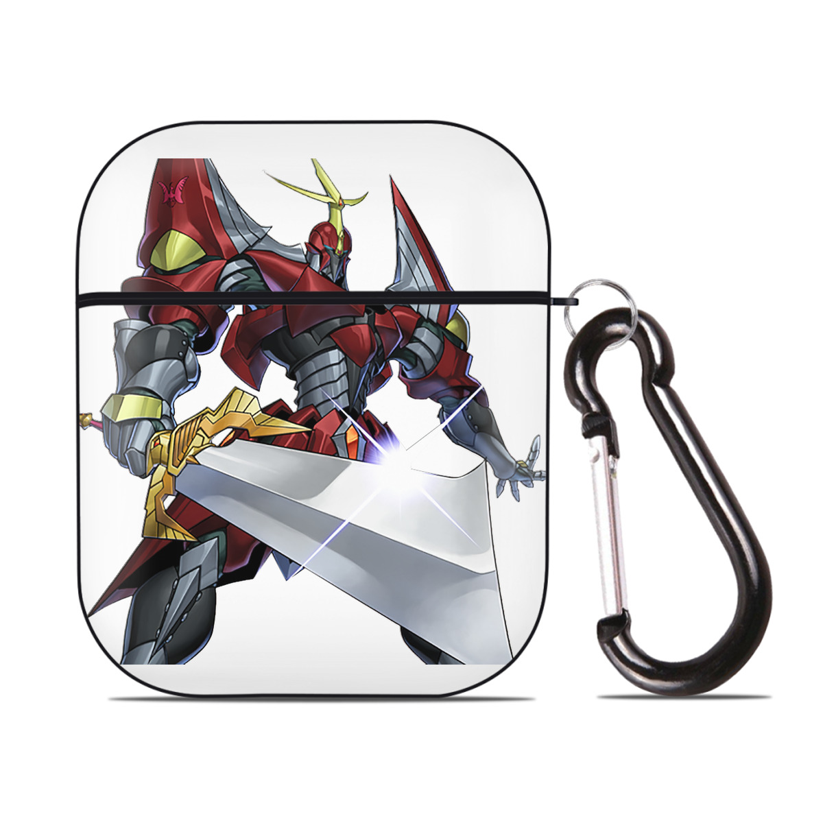 （画像用） 遊☆戯☆王 Yu-Gi-Oh! AirPods 第2世代保護ケース ハードシェル ブラック 耐衝撃・防指紋・カラビナ付き