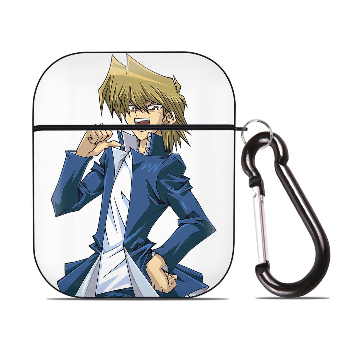 （画像用） 遊☆戯☆王 Yu-Gi-Oh! AirPods 第2世代保護ケース ハードシェル ブラック 耐衝撃・防指紋・カラビナ付き