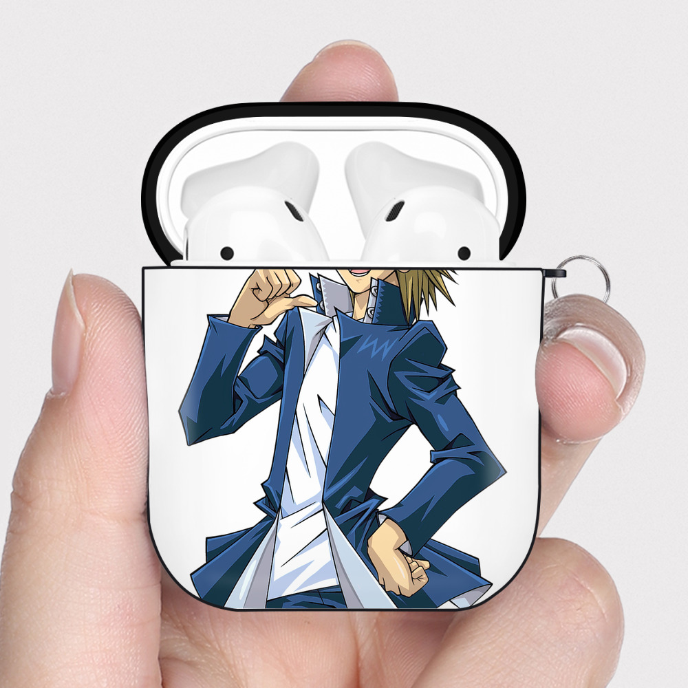 （画像用） 遊☆戯☆王 Yu-Gi-Oh! AirPods 第2世代保護ケース ハードシェル ブラック 耐衝撃・防指紋・カラビナ付き