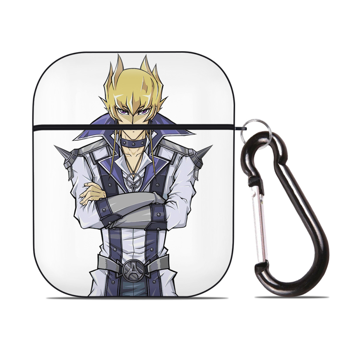 （画像用） 遊☆戯☆王 Yu-Gi-Oh! AirPods 第2世代保護ケース ハードシェル ブラック 耐衝撃・防指紋・カラビナ付き