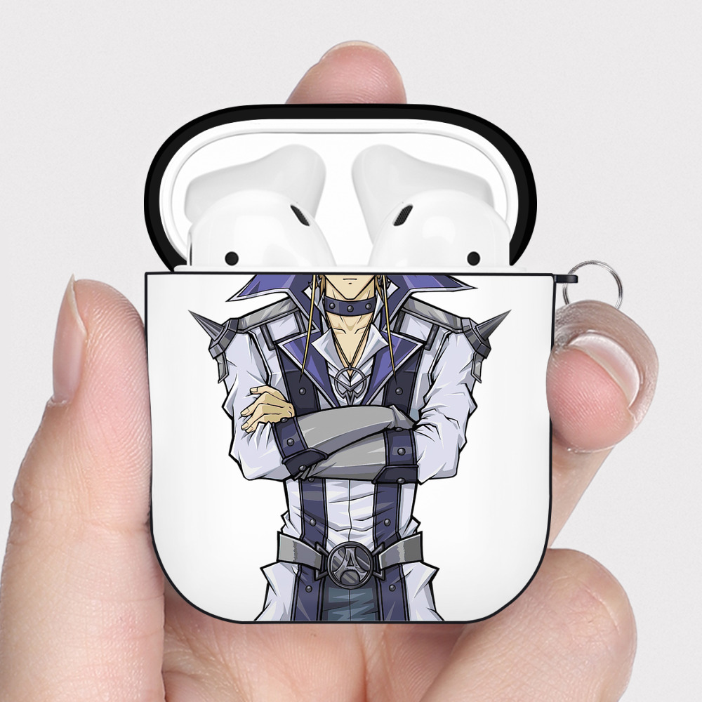 （画像用） 遊☆戯☆王 Yu-Gi-Oh! AirPods 第2世代保護ケース ハードシェル ブラック 耐衝撃・防指紋・カラビナ付き