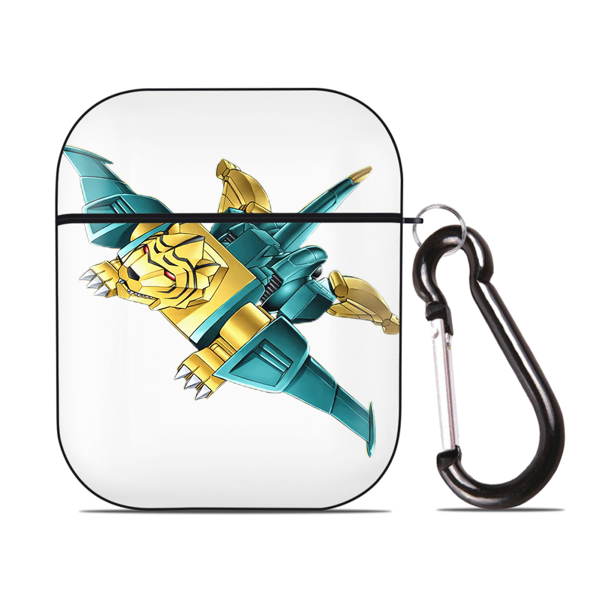 （画像用） 遊☆戯☆王 Yu-Gi-Oh! AirPods 第2世代保護ケース ハードシェル ブラック 耐衝撃・防指紋・カラビナ付き