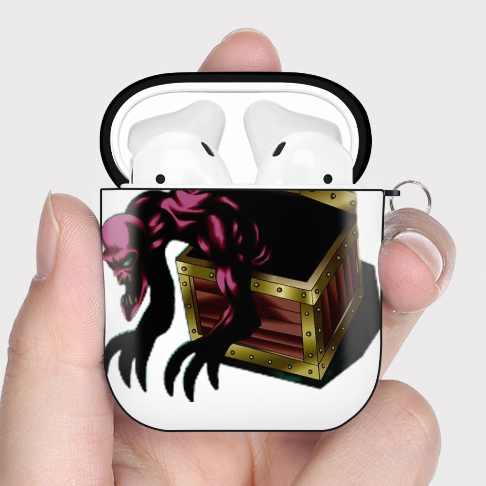（画像用） 遊☆戯☆王 Yu-Gi-Oh! AirPods 第2世代保護ケース ハードシェル ブラック 耐衝撃・防指紋・カラビナ付き