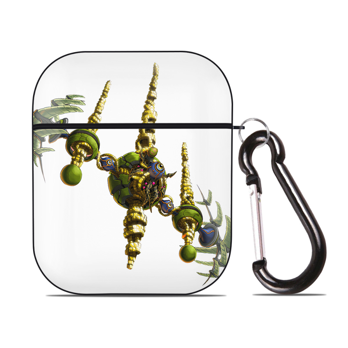 （画像用） 遊☆戯☆王 Yu-Gi-Oh! AirPods 第2世代保護ケース ハードシェル ブラック 耐衝撃・防指紋・カラビナ付き
