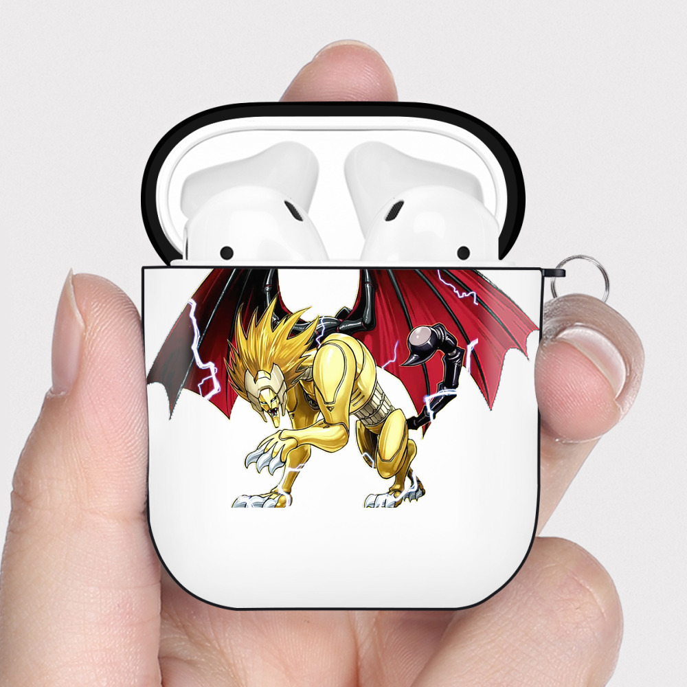 （画像用） 遊☆戯☆王 Yu-Gi-Oh! AirPods 第2世代保護ケース ハードシェル ブラック 耐衝撃・防指紋・カラビナ付き