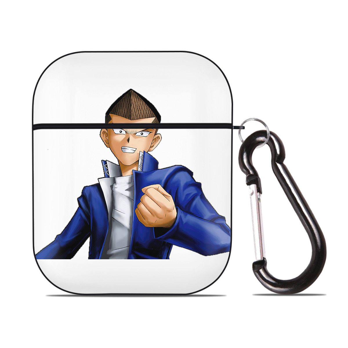 （画像用） 遊☆戯☆王 Yu-Gi-Oh! AirPods 第2世代保護ケース ハードシェル ブラック 耐衝撃・防指紋・カラビナ付き