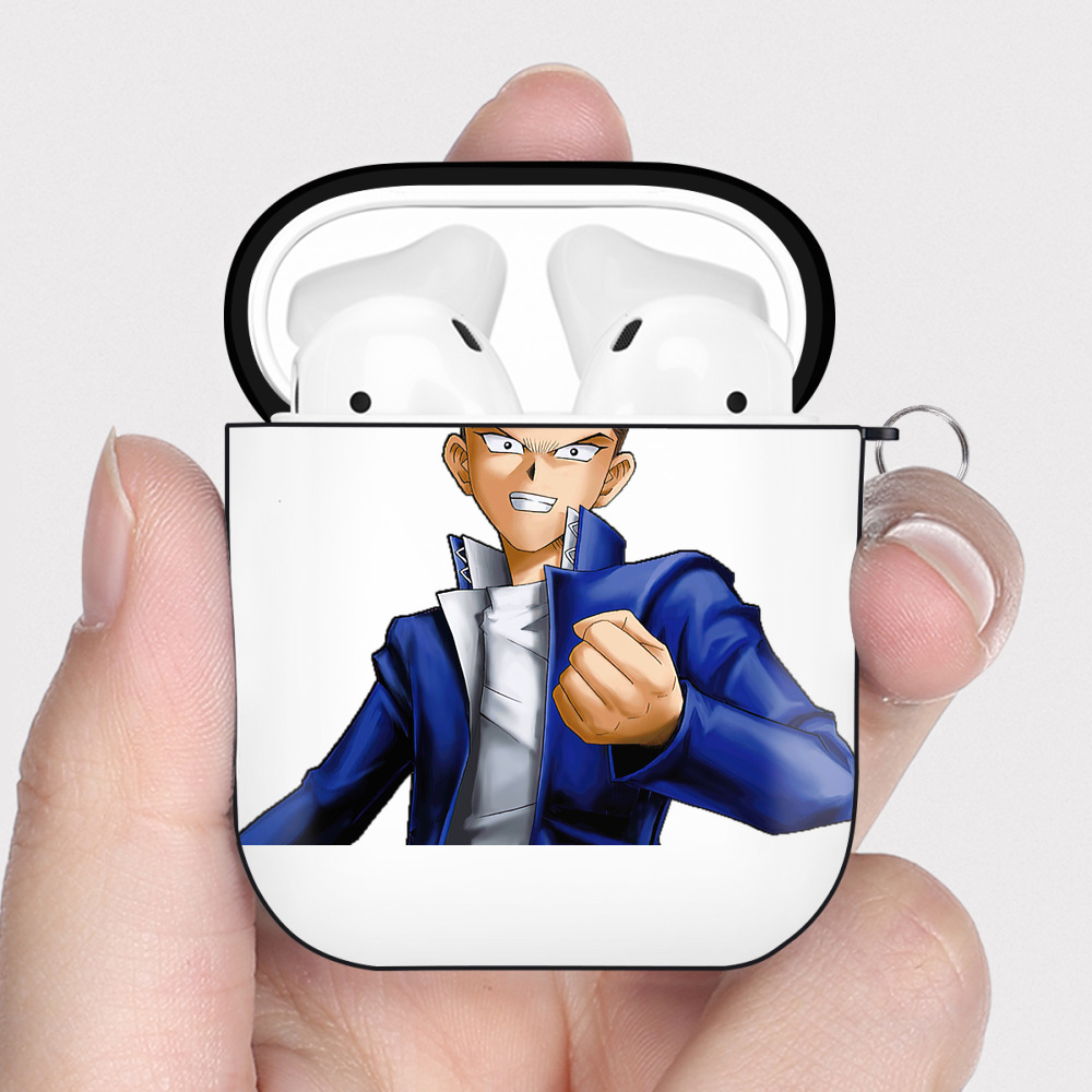 （画像用） 遊☆戯☆王 Yu-Gi-Oh! AirPods 第2世代保護ケース ハードシェル ブラック 耐衝撃・防指紋・カラビナ付き