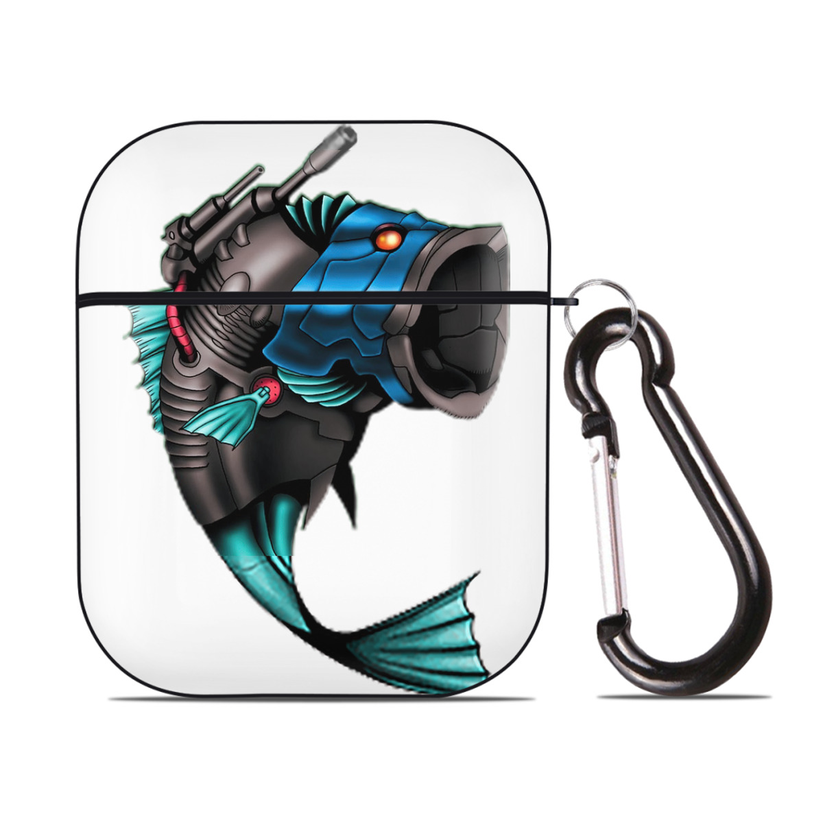 （画像用） 遊☆戯☆王 Yu-Gi-Oh! AirPods 第2世代保護ケース ハードシェル ブラック 耐衝撃・防指紋・カラビナ付き