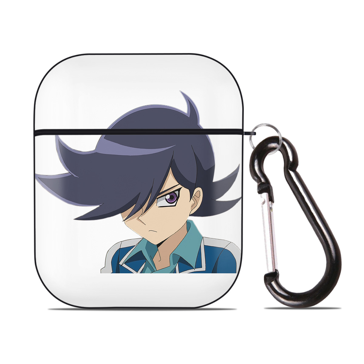 （画像用） 遊☆戯☆王 Yu-Gi-Oh! AirPods 第2世代保護ケース ハードシェル ブラック 耐衝撃・防指紋・カラビナ付き