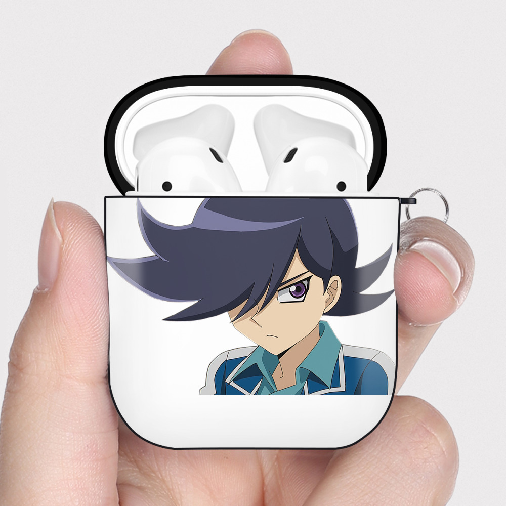 （画像用） 遊☆戯☆王 Yu-Gi-Oh! AirPods 第2世代保護ケース ハードシェル ブラック 耐衝撃・防指紋・カラビナ付き
