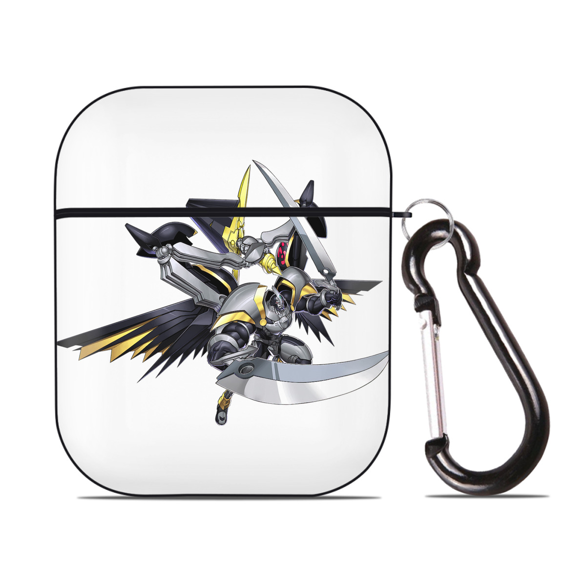 （画像用） 遊☆戯☆王 Yu-Gi-Oh! AirPods 第2世代保護ケース ハードシェル ブラック 耐衝撃・防指紋・カラビナ付き
