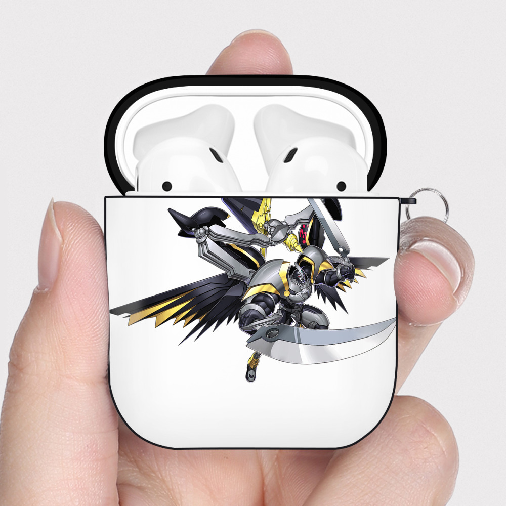 （画像用） 遊☆戯☆王 Yu-Gi-Oh! AirPods 第2世代保護ケース ハードシェル ブラック 耐衝撃・防指紋・カラビナ付き