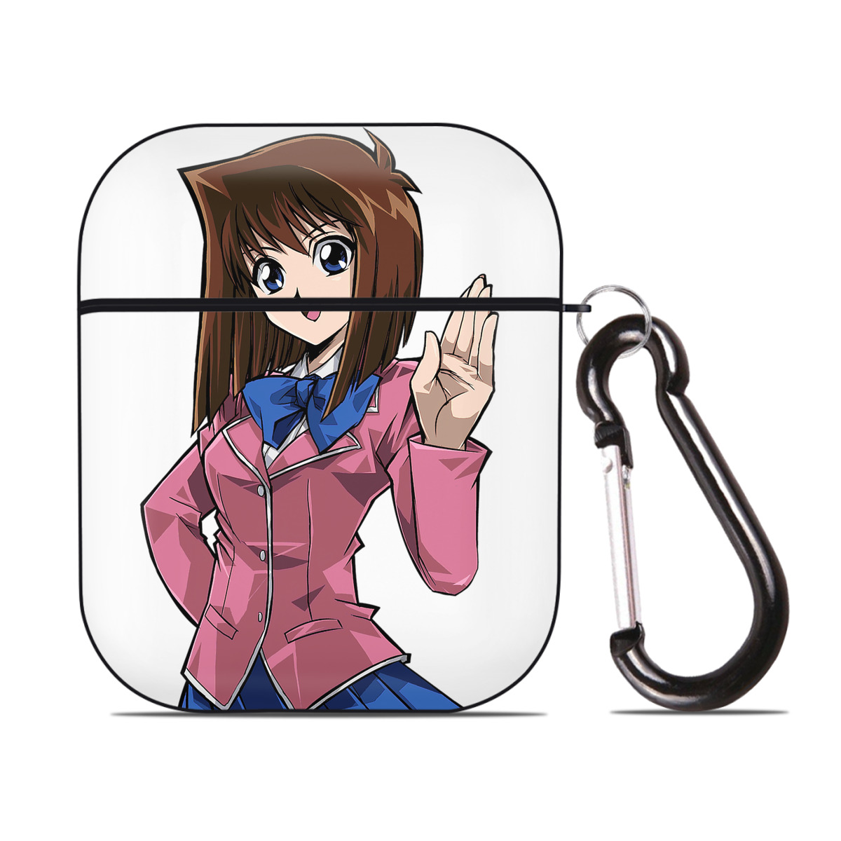 （画像用） 遊☆戯☆王 Yu-Gi-Oh! AirPods 第2世代保護ケース ハードシェル ブラック 耐衝撃・防指紋・カラビナ付き