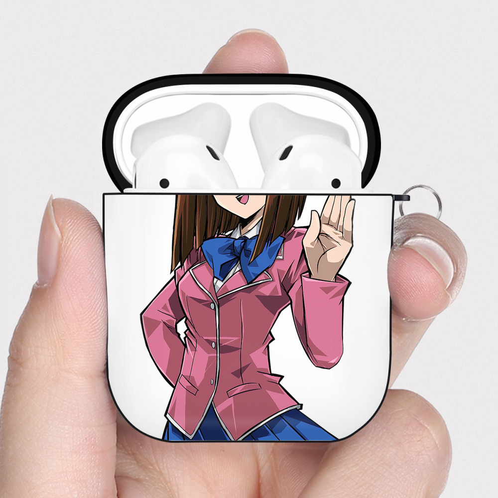 （画像用） 遊☆戯☆王 Yu-Gi-Oh! AirPods 第2世代保護ケース ハードシェル ブラック 耐衝撃・防指紋・カラビナ付き