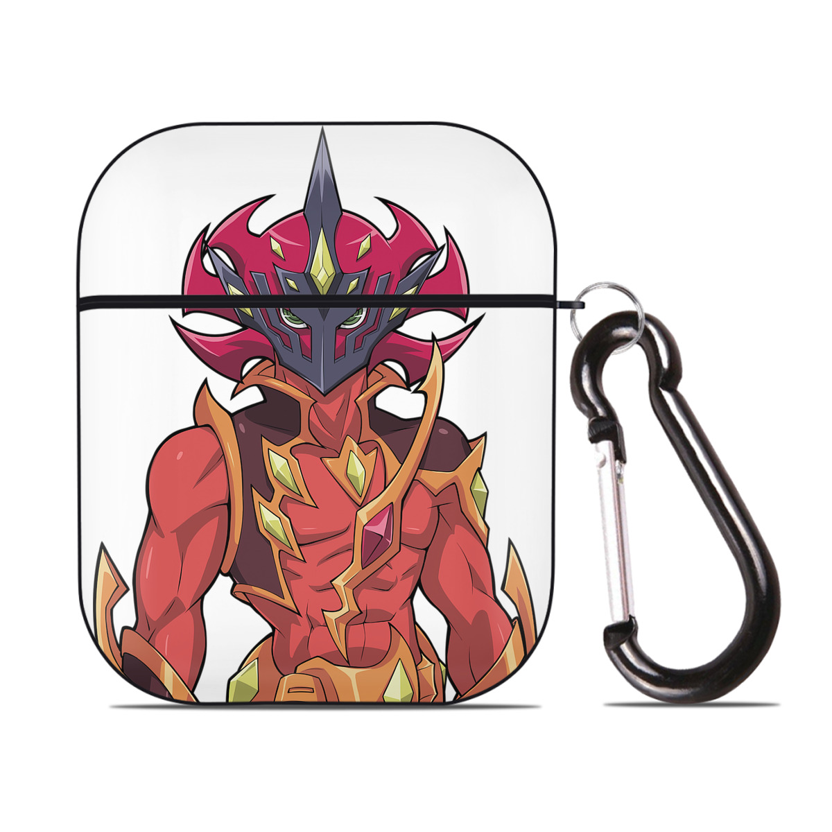 （画像用） 遊☆戯☆王 Yu-Gi-Oh! AirPods 第2世代保護ケース ハードシェル ブラック 耐衝撃・防指紋・カラビナ付き