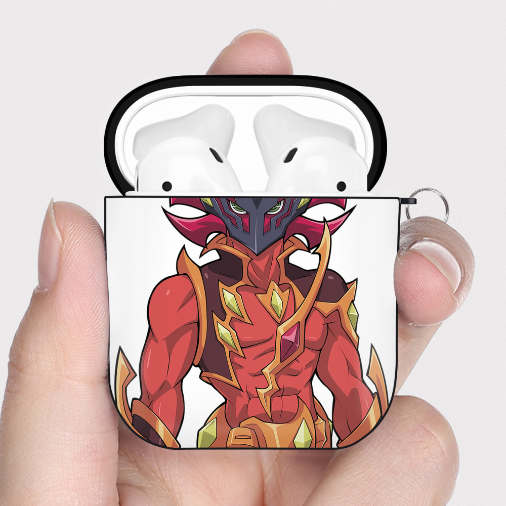 （画像用） 遊☆戯☆王 Yu-Gi-Oh! AirPods 第2世代保護ケース ハードシェル ブラック 耐衝撃・防指紋・カラビナ付き