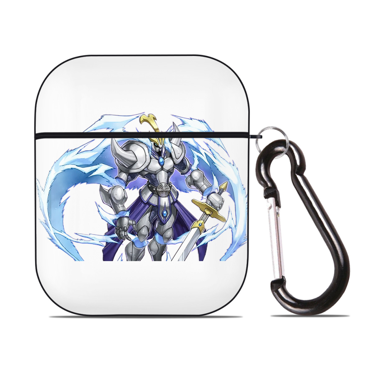 （画像用） 遊☆戯☆王 Yu-Gi-Oh! AirPods 第2世代保護ケース ハードシェル ブラック 耐衝撃・防指紋・カラビナ付き