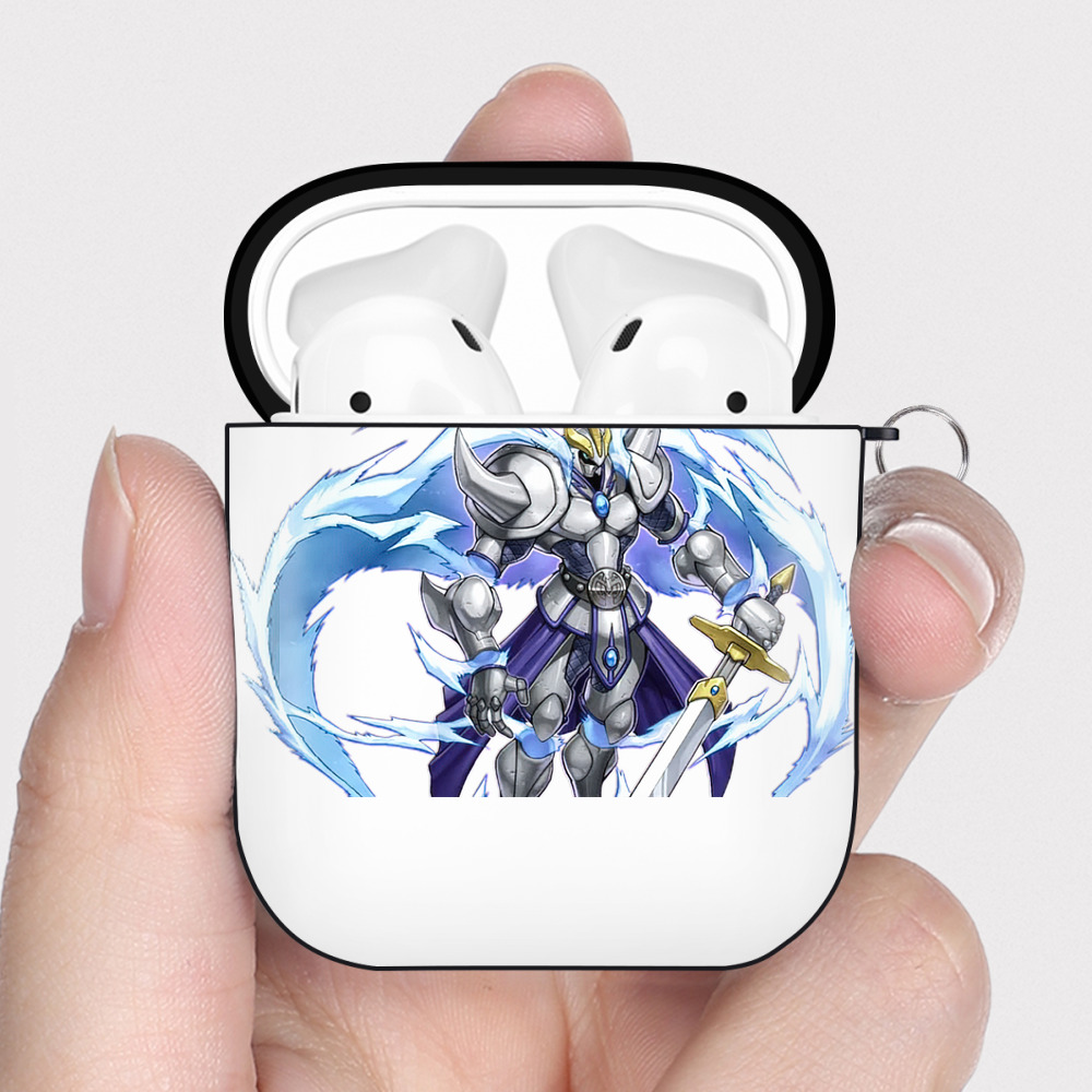 （画像用） 遊☆戯☆王 Yu-Gi-Oh! AirPods 第2世代保護ケース ハードシェル ブラック 耐衝撃・防指紋・カラビナ付き
