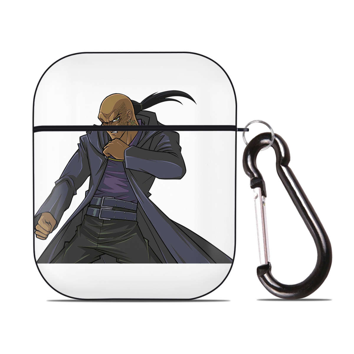 （画像用） 遊☆戯☆王 Yu-Gi-Oh! AirPods 第2世代保護ケース ハードシェル ブラック 耐衝撃・防指紋・カラビナ付き