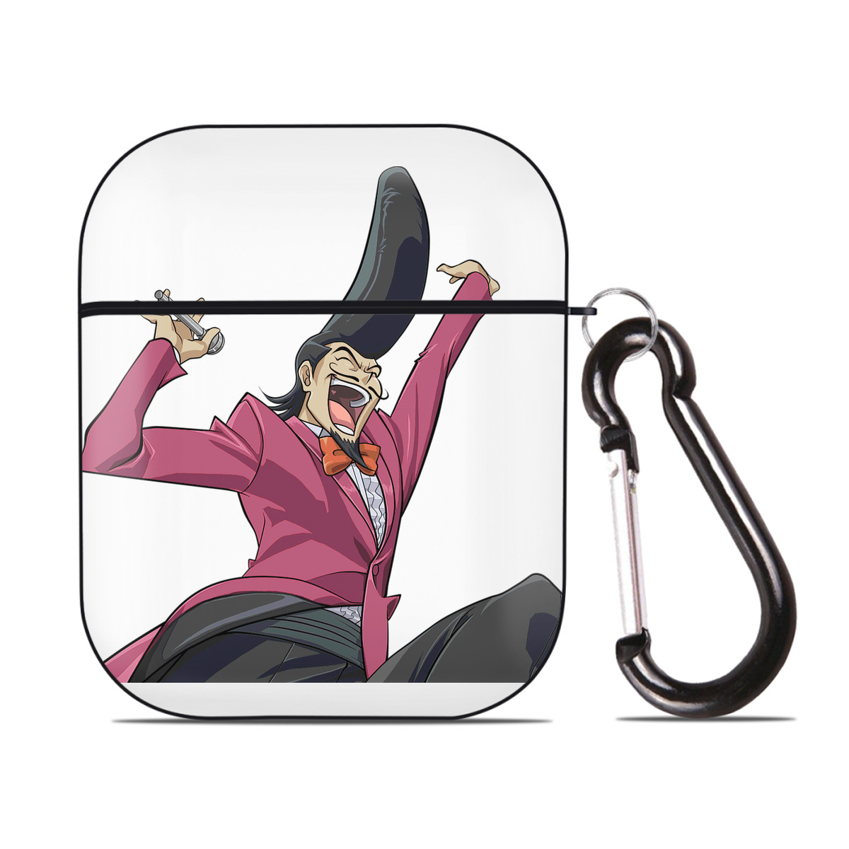 （画像用） 遊☆戯☆王 Yu-Gi-Oh! AirPods 第2世代保護ケース ハードシェル ブラック 耐衝撃・防指紋・カラビナ付き