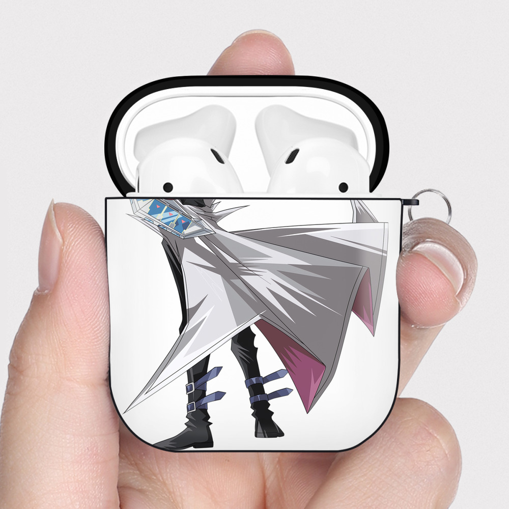 （画像用） 遊☆戯☆王 Yu-Gi-Oh! AirPods 第2世代保護ケース ハードシェル ブラック 耐衝撃・防指紋・カラビナ付き